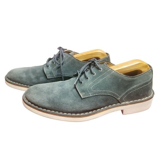 John Vavartos USA Gray Suede Oxfords Shoes Size 8M - Picture 3 of 5